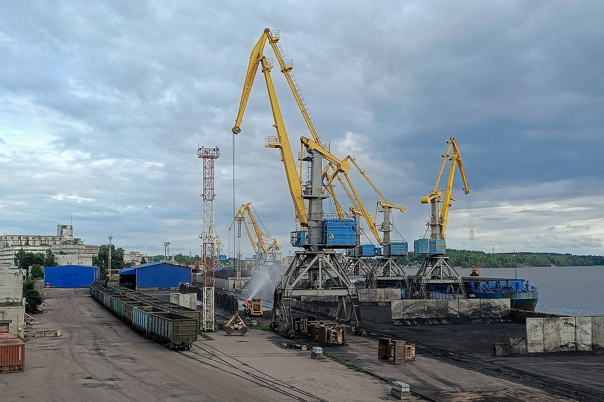 Coal Loading At Vyborg Cargo Port
