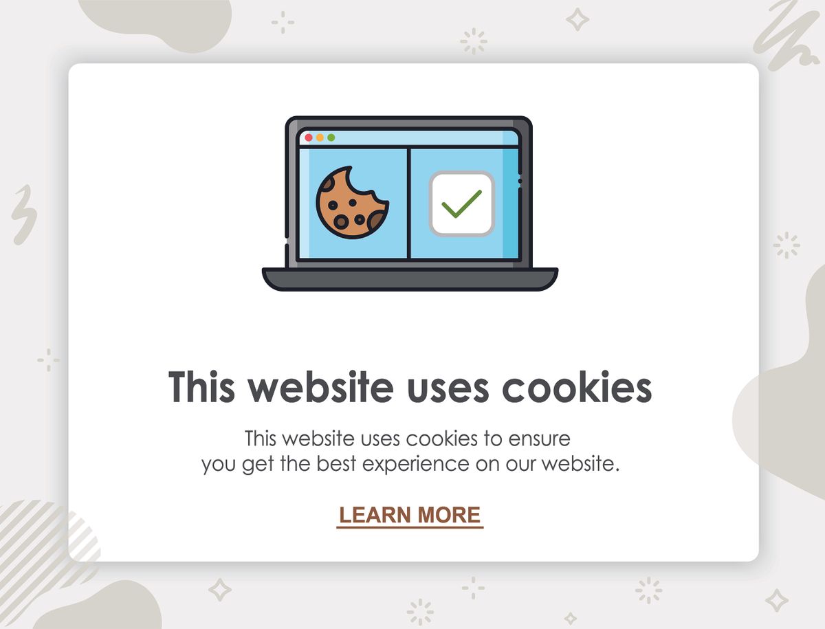 Internet web pop up for cookie policy notification. This website uses cookies. Flat design modern vector illustration concept