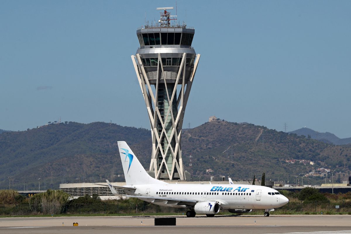 Boeing 737-7K2, from Blue Air company at Barcelona airport, in Barcelona, on 20th August 2022.  -Blue Air, the biggest privately-owned Romanian airline, will suspend all of its flights that were supposed to take off from Romanian airports until Monday, September 12. The company says it was forced to take this decision after the Environment Ministry blocked all of its bank accounts. 