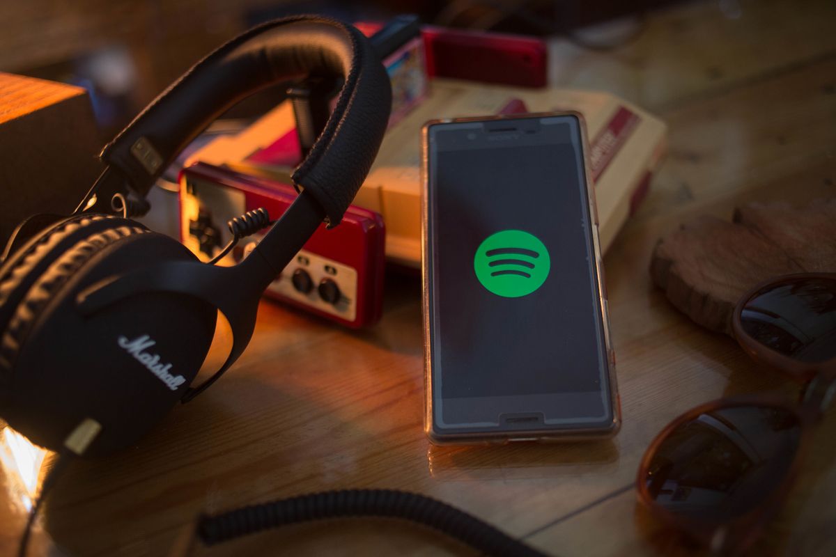 The Spotify application seen displayed on a Sony smartphone