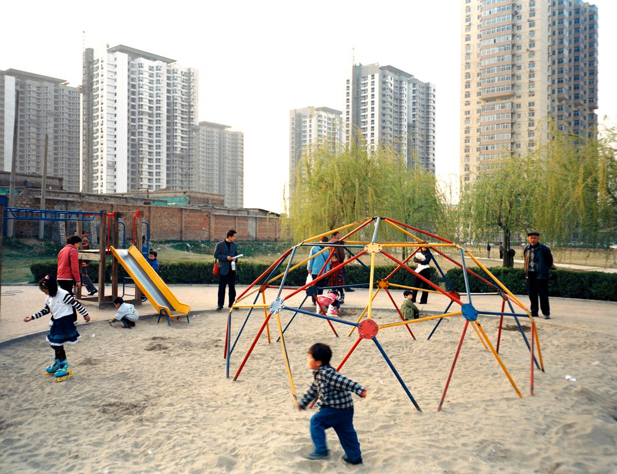 Children playing, North Beijing, China. 