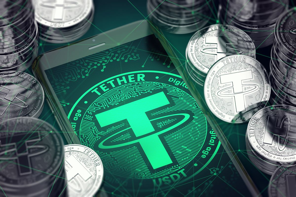 Smartphone,With,Green,Tether,Symbol,On-screen,Among,Tether,Coins.,Tether, Smartphone with green Tether symbol on-screen among Tether coins. Tether concept coin & virtual wallet. 3D rendering, Smartphone with green Tether symbol on-screen among Tether coins. Tether concept coin & virtual wallet. 3D rendering, Tether