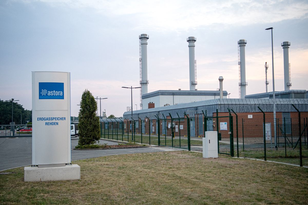 16 August 2022, Lower Saxony, Rehden: The facility of the natural gas storage (Astora GmbH). This is the largest storage facility in Western Europe. Astora GmbH is also a subsidiary of the Russian energy group Gazprom. 