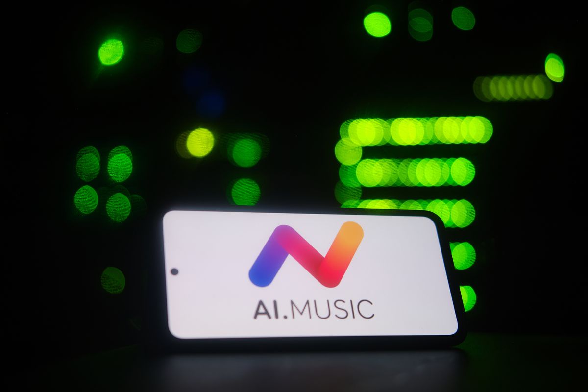 Ai,Music,Logo,On,The,Phone,Screen,On,The,Background