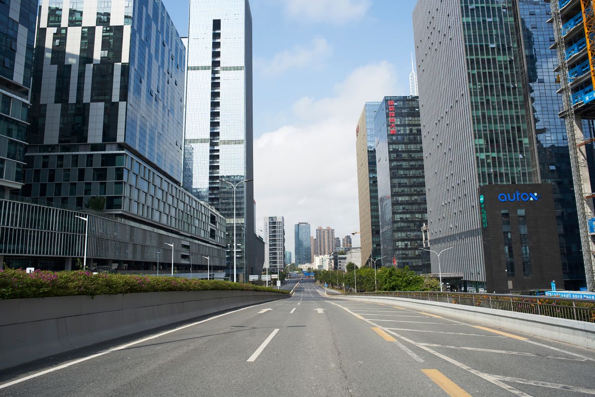 Shenzhen,,Guangdong,,China,-,March,17,,2022:,The,Empty,Streets