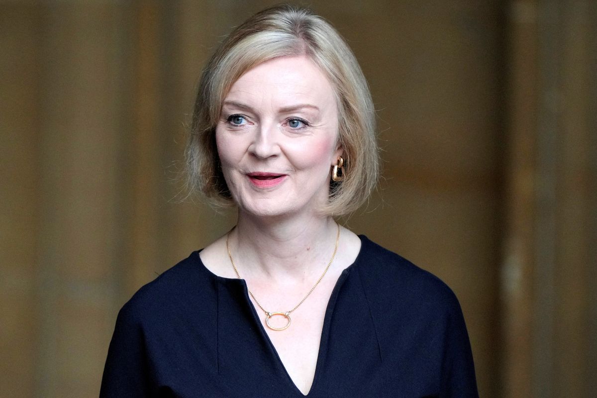 Britain's Prime Minister Liz Truss leaves after the presentation of Addresses by both Houses of Parliament in Westminster Hall, inside the Palace of Westminster, central London on September 12, 2022, following the death of Queen Elizabeth II on September 8.