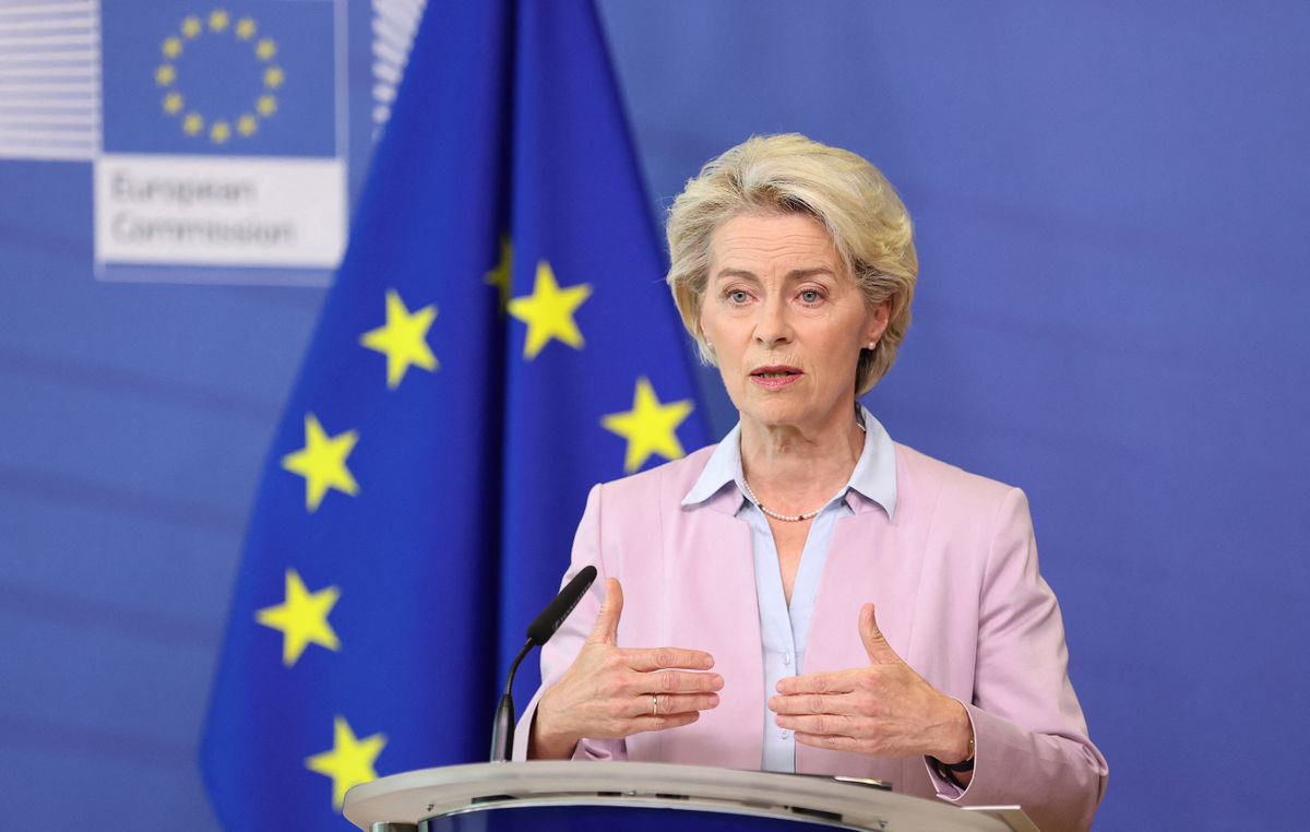 BRUSSELS, BELGIUM - SEPTEMBER 07: President of the European Commission Ursula von der Leyen gives a press conference in Brussels, Belgium on September 07, 2022. 