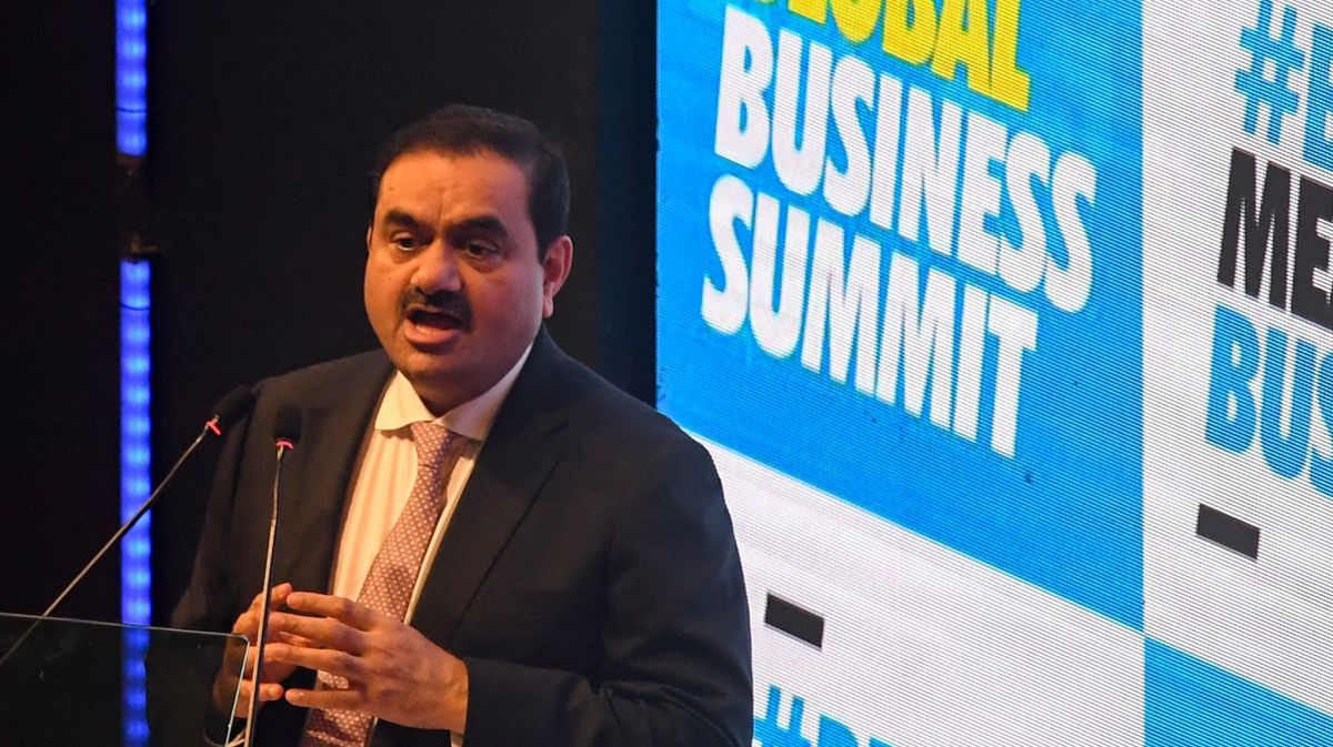 Chairperson of Indian conglomerate Adani Group, Gautam Adani addresses during the inauguration of Bengal Global Business Summit (BGBS) in Kolkata on April 20, 2022. 