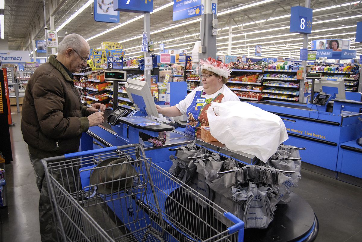 Christmas eve shopper in Washington State,USA