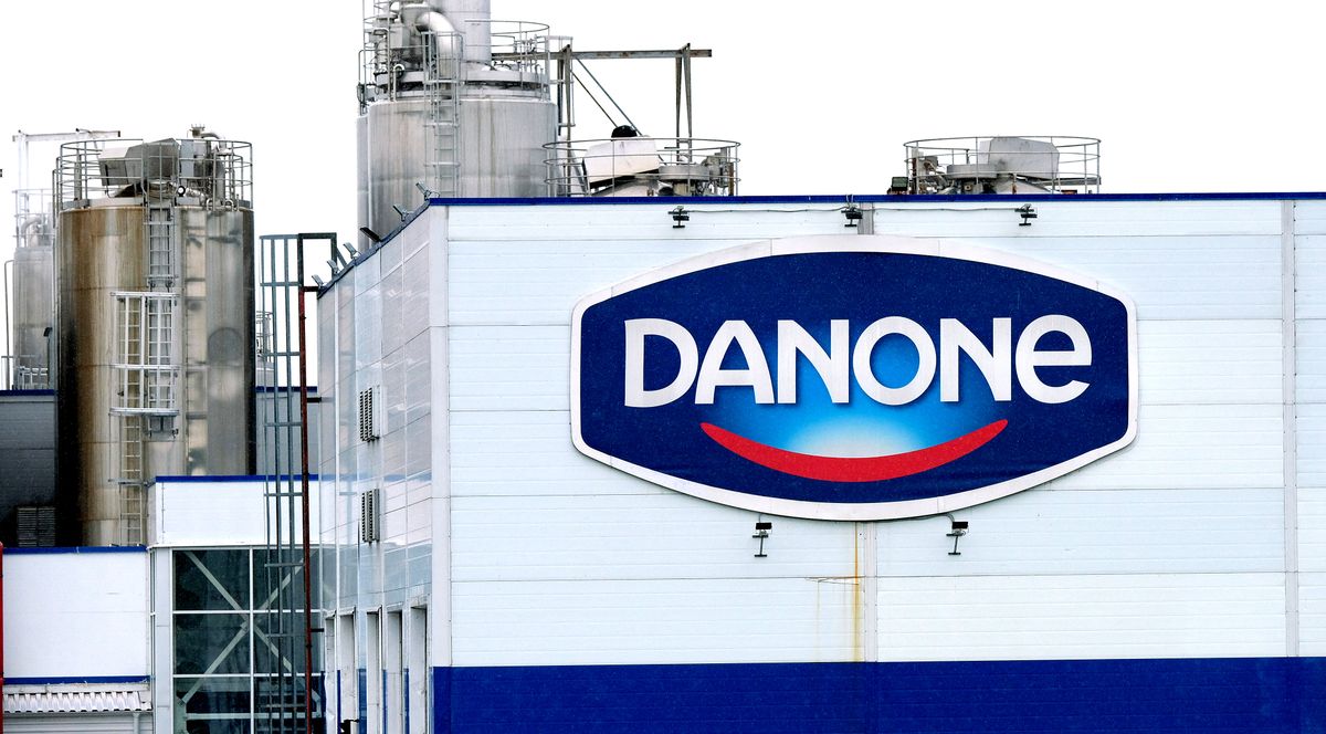 A picture taken on July 22, 2017 shows French Dairy firm Danone's Russian plant near Chekhov, outside Moscow. (Photo by Yuri KADOBNOV / AFP) RUSSIA-FRANCE-DAIRY-DANONE