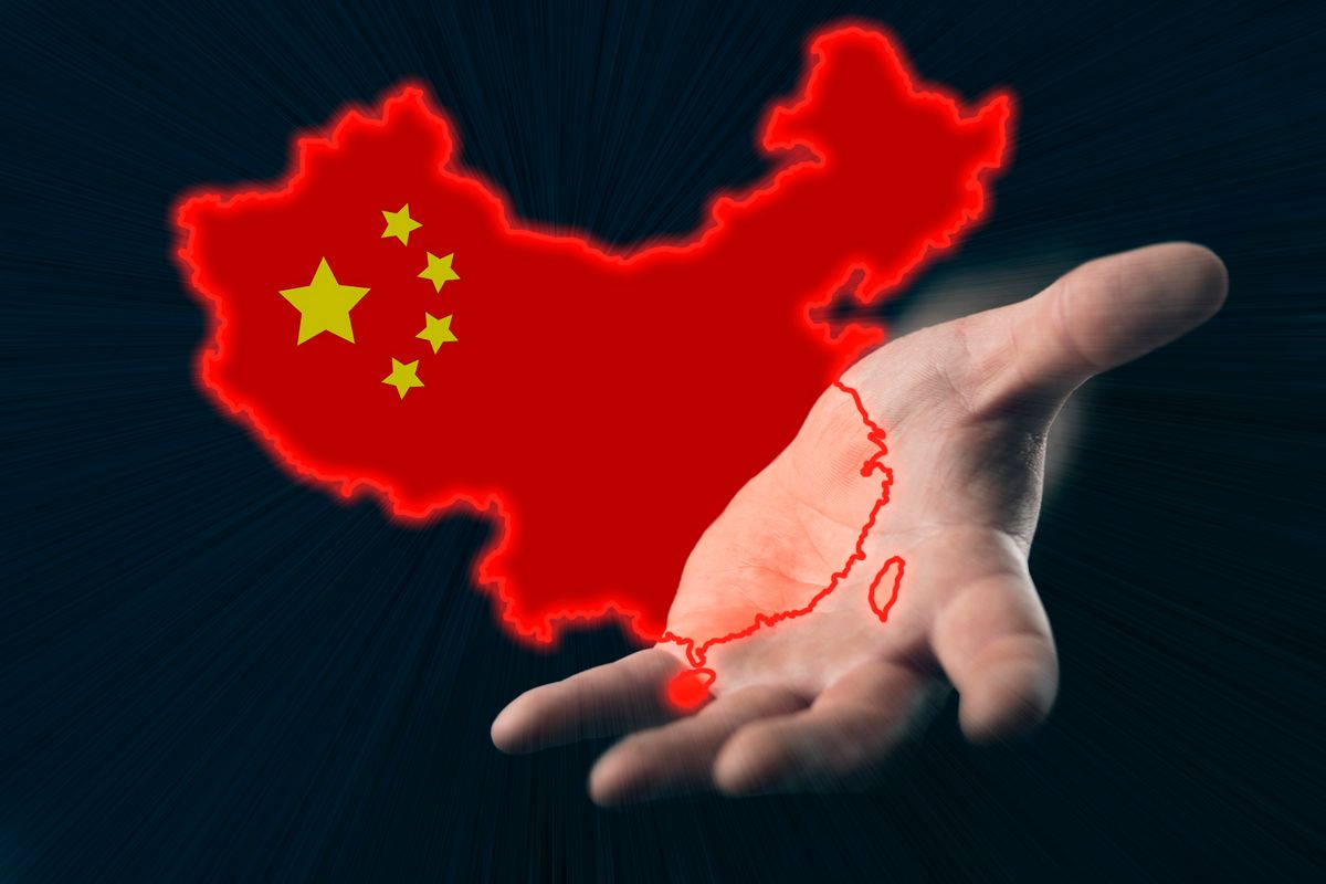 helping hand of china, map of china in hand on dark background, helping hand of china, map of china in hand on dark background