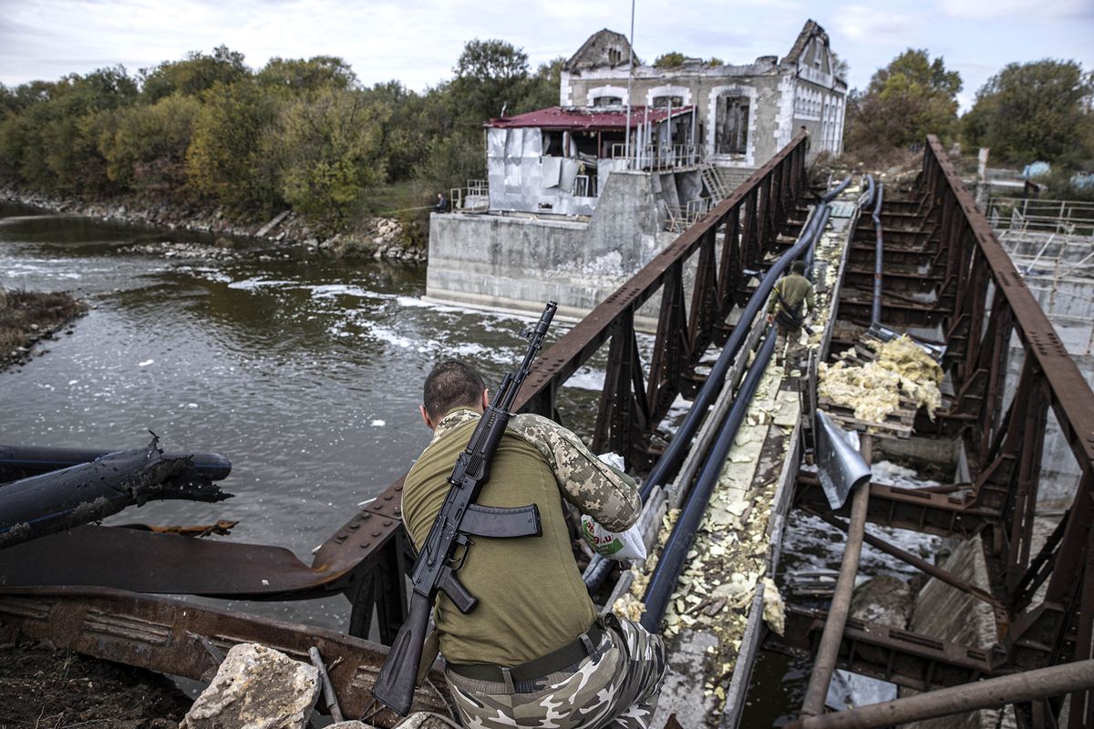 Traces of war in Ukrainian city of Kherson