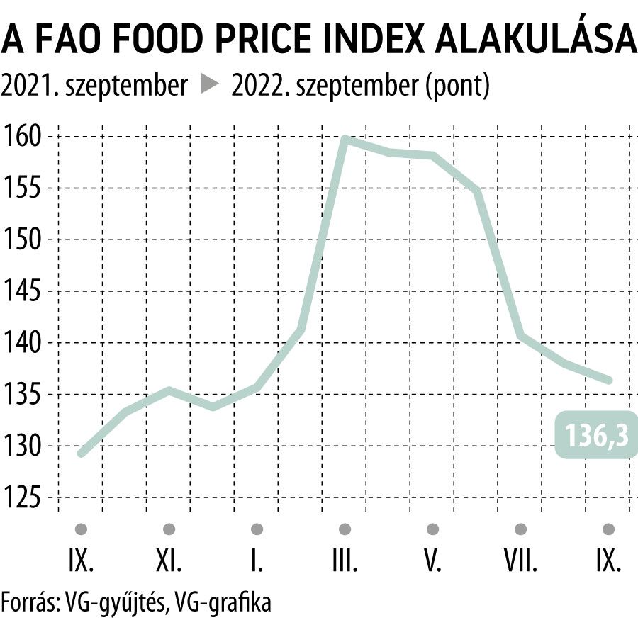 A FAO food price index alakulása
