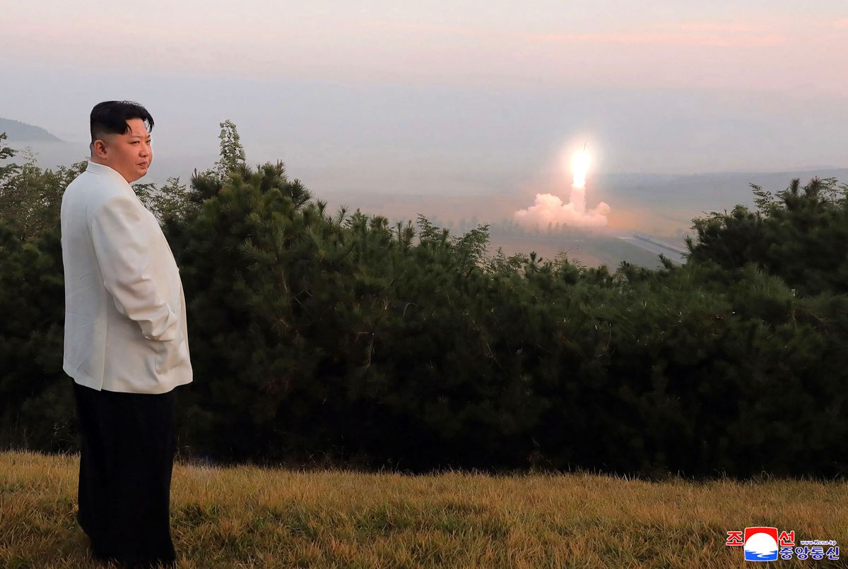 This undated picture released from North Korea's official Korean Central News Agency (KCNA) on October 10, 2022 shows North Korea's leader Kim Jong Un monitoring a North Korean missile launch at an undisclosed location. - North Korea's recent missile tests were "tactical nuclear" drills personally overseen by leader Kim Jong Un, state media said on October 10, adding the launches were a response to US-led joint military exercises in the region. (Photo by KCNA VIA KNS / AFP) / South Korea OUT / REPUBLIC OF KOREA OUT---EDITORS NOTE--- RESTRICTED TO EDITORIAL USE - MANDATORY CREDIT "AFP PHOTO/KCNA VIA KNS" - NO MARKETING NO ADVERTISING CAMPAIGNS - DISTRIBUTED AS A SERVICE TO CLIENTS / THIS PICTURE WAS MADE AVAILABLE BY A THIRD PARTY. AFP CAN NOT INDEPENDENTLY VERIFY THE AUTHENTICITY, LOCATION, DATE AND CONTENT OF THIS IMAGE --- / NKOREA-SKOREA-US-MISSILE-DRILLS