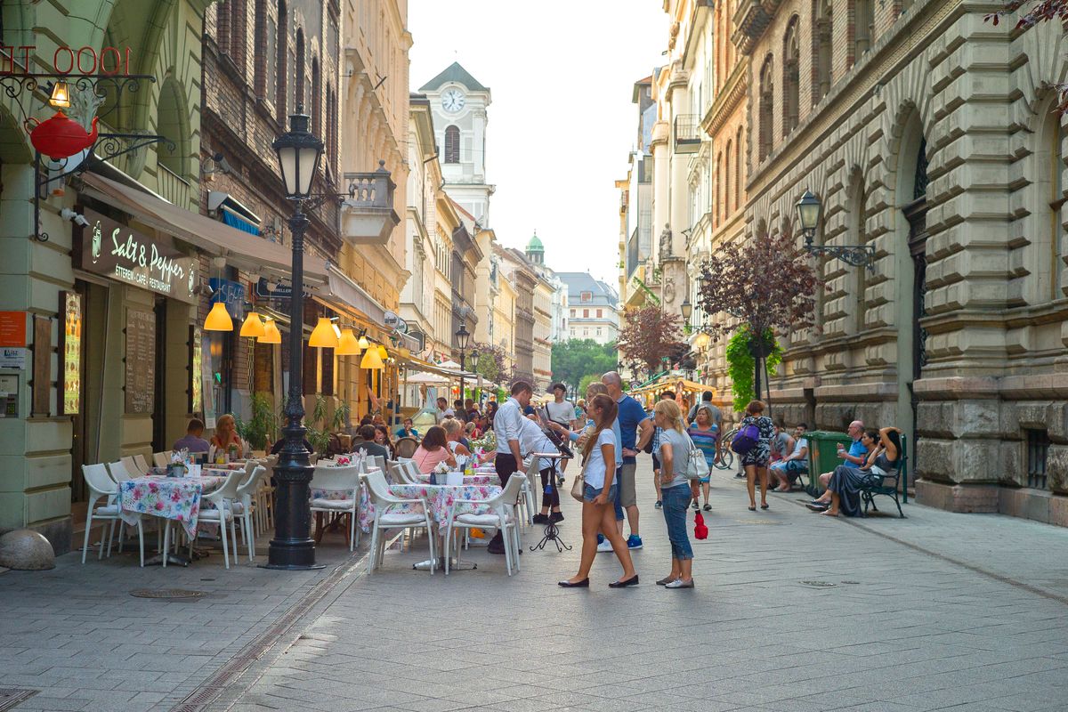 Vaci Utca Street In Budapest, Vaci Utca (Vaci Street) is the most important street in Budapest along with Andrassy Avenue. This pedestrian street is part of the tourist and commercial heart of Budapest. August 31, 2019 Hungary (Photo by Oscar Gonzalez/NurPhoto) (Photo by Oscar Gonzalez / NurPhoto / NurPhoto via AFP)