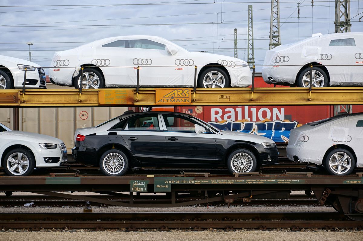 Germany: Audi cars on freight trains