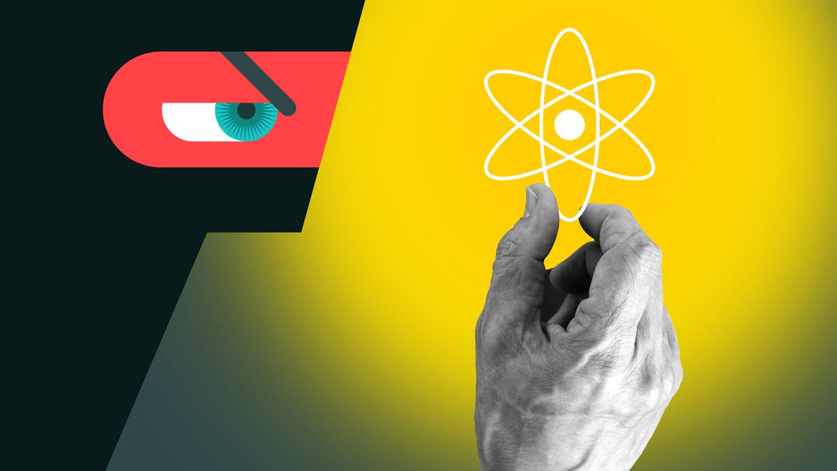 Nuclear terrorism, A person wearing a mask holding the atom.