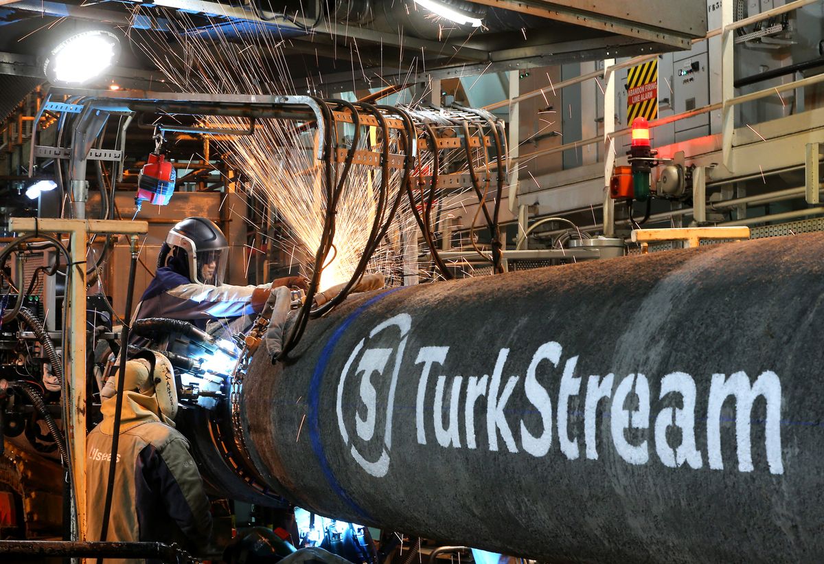TurkStream's first line reaches Turkish shore, ISTANBUL, TURKEY - APRIL 26: A photo shows the inside view of Pioneering Spirit vessel, in Istanbul, Turkey on April 26, 2018. The deep-water offshore construction of the first line of the TurkStream natural gas pipeline is now complete as the world's largest pipelaying vessel, the Pioneering Spirit, reached the Turkish shore off Kiyikoy in northwest Turkey. The vessel with 13 floors and 288 cabins can cater for over 500 employees at any given time. The Swiss-based Allseas Group executed nearly 300 projects worldwide, installing more than 21,500 km of subsea pipeline in water depths ranging from 5 meters to 2,730 meters. Isa Terli / Anadolu Agency (Photo by Isa Terli / ANADOLU AGENCY / Anadolu Agency via AFP)