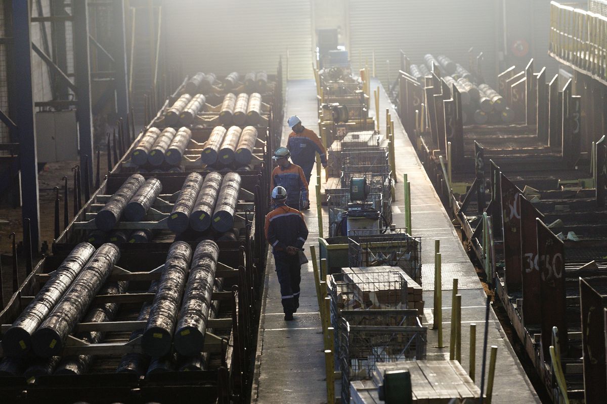 French Finance Minister Bruno Lemaire Visits The Ascoval Steelworks Factory