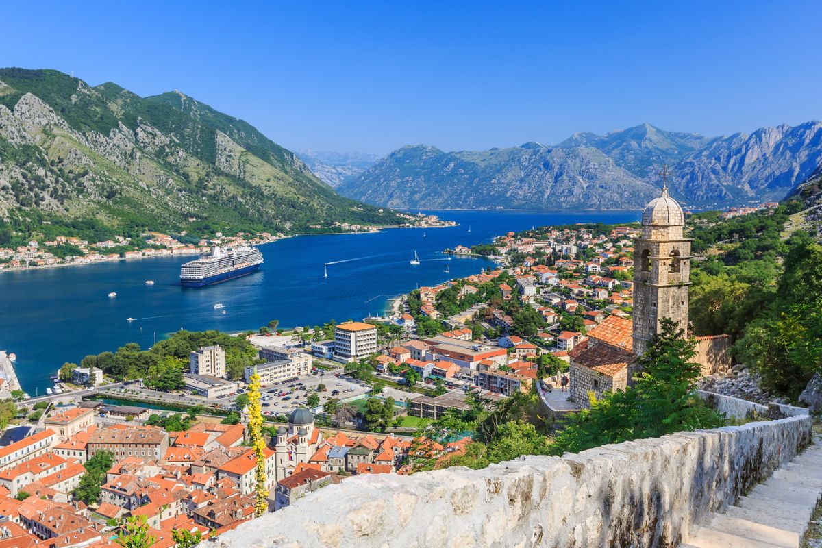 Kotor,Bay,And,Old,Town,From,Lovcen,Mountain.,Montenegro.