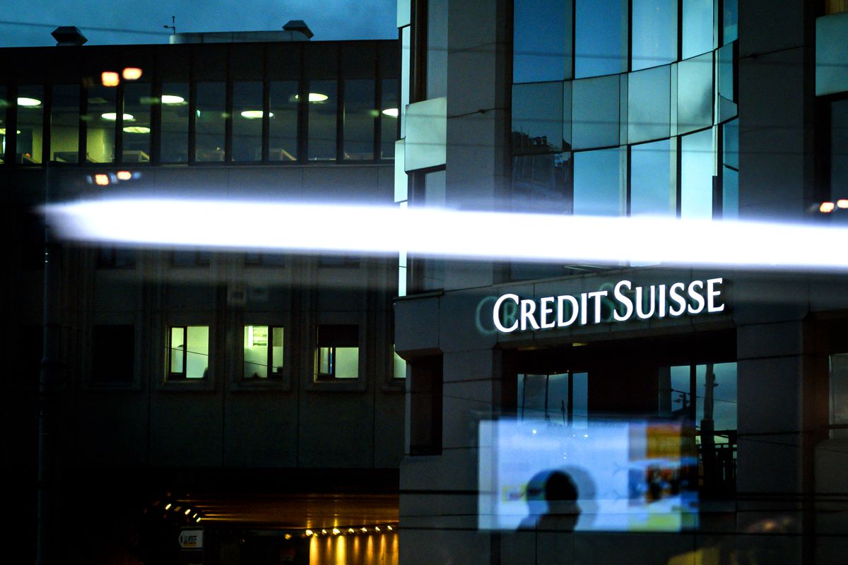 The logo of Swiss banking group Credit Suisse is pictured on November 11, 2018 in Geneva. (Photo by Fabrice COFFRINI / AFP) SWITZERLAND-BANKING-CREDITSUISSE