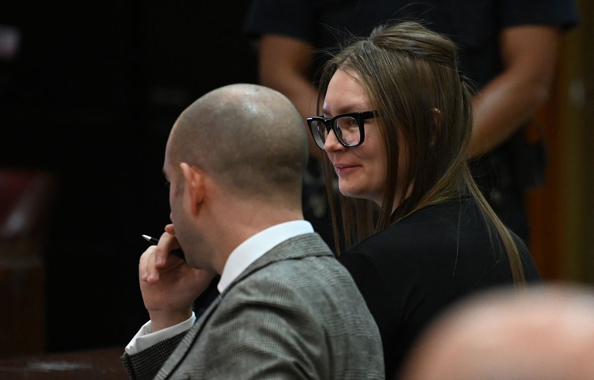 Sentencing for fraud of fake heiress Anna Sorokin who fooled New York high society, Fake German heiress Anna Sorokin sits next to her attorney Todd Spodek during her sentencing at Manhattan Supreme Court May 9, 2019 following her conviction last month on multiple counts of grand larceny and theft of services. (Photo by TIMOTHY A. CLARY / AFP)