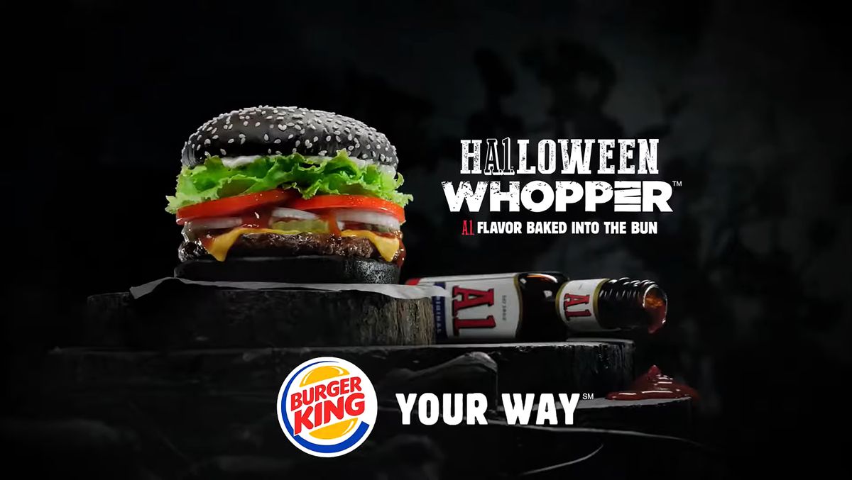 halloween, burger king, black burger