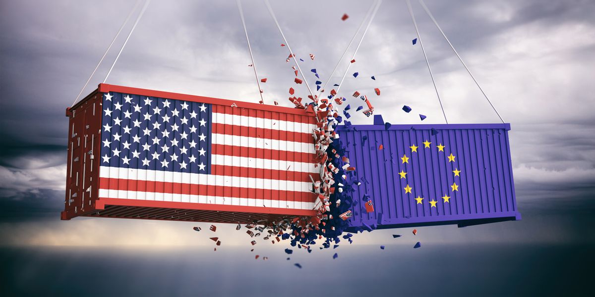 Usa,And,Eu,Trade.,Us,Of,America,And,European,Union