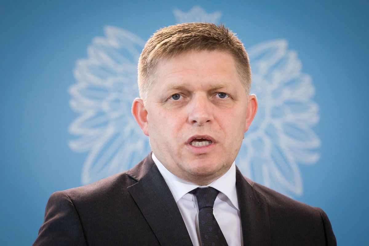 Robert Fico during the press conference at Chancellery of the Prime Minister in Warsaw, Poland on May 31, 2017  (Photo by Mateusz Wlodarczyk/NurPhoto) 