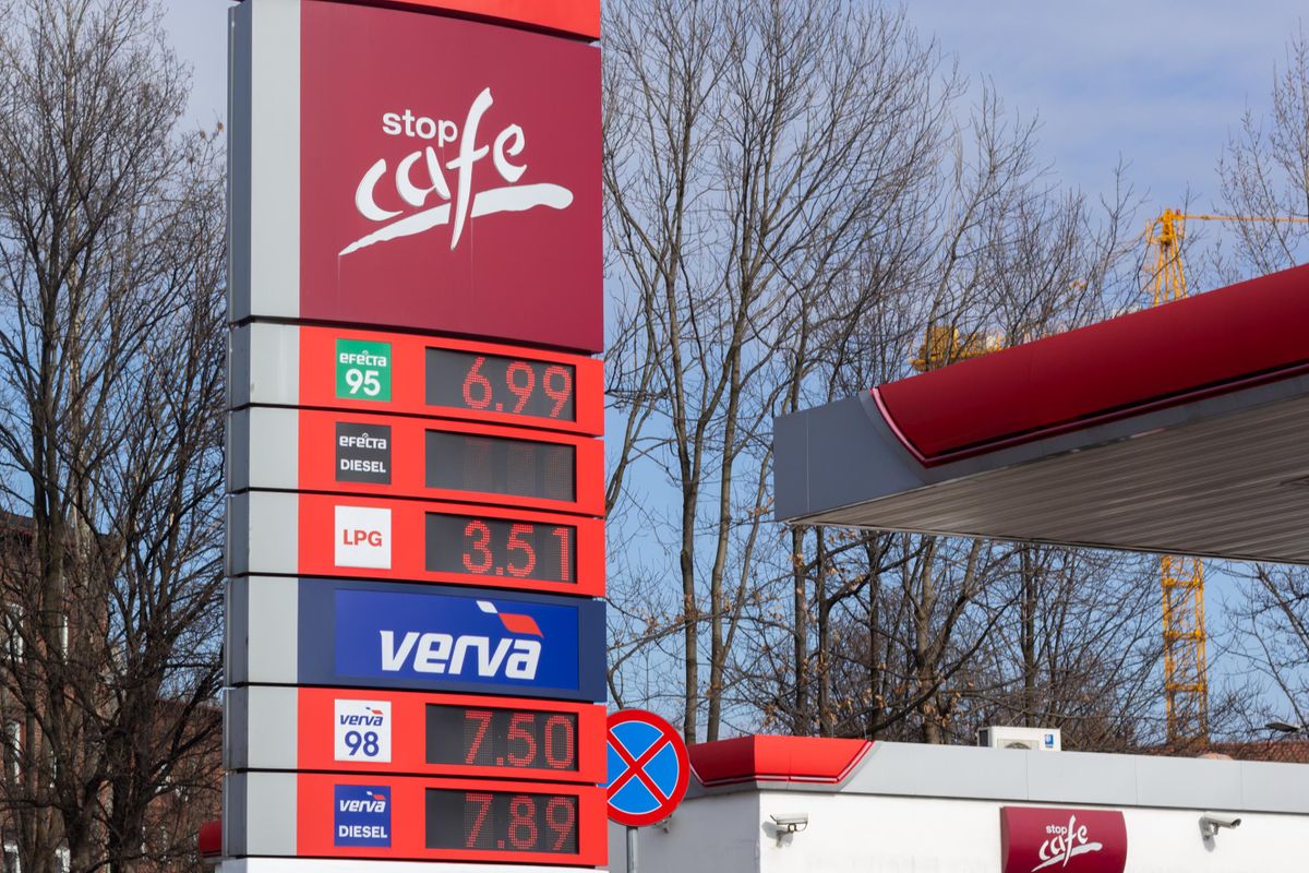 Chorzów, Poland – March 9, 2022: Orlen petrol station. Prices of petrol are rapidly increasing as a result of Russian invasion of Ukraine.