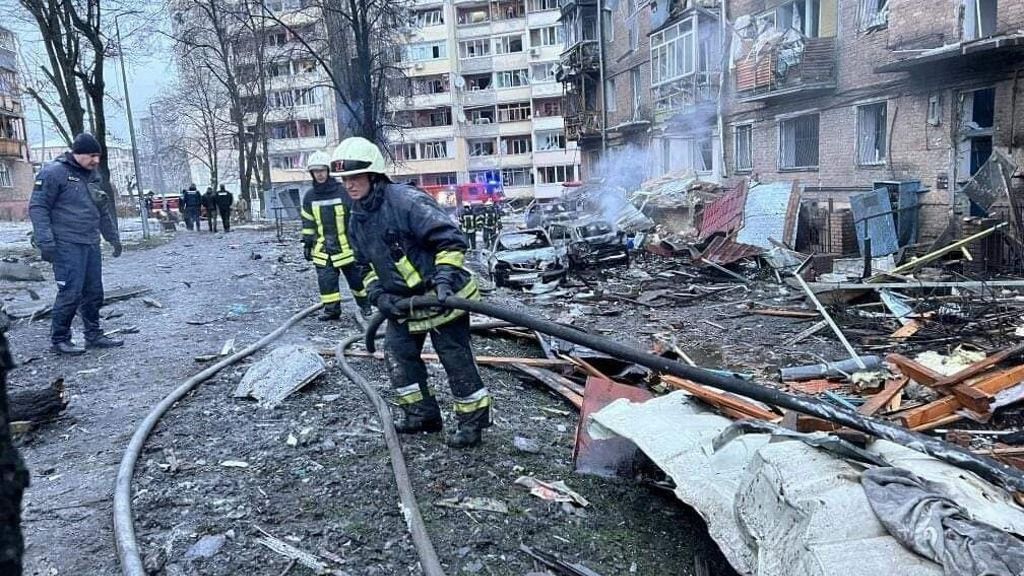 Rockets strike in Ukraine's capital Kyiv