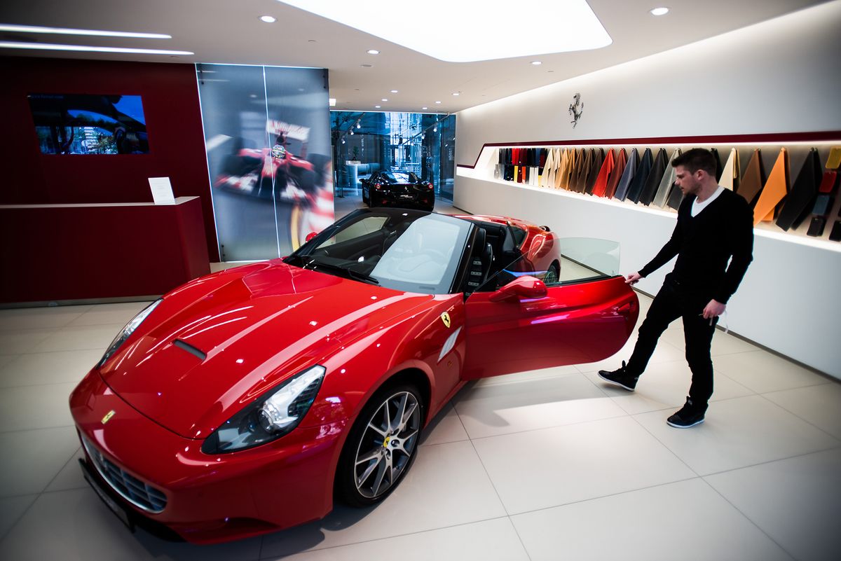 Luxury Sports Cars For Sale Inside A Ferrari SpA Dealership