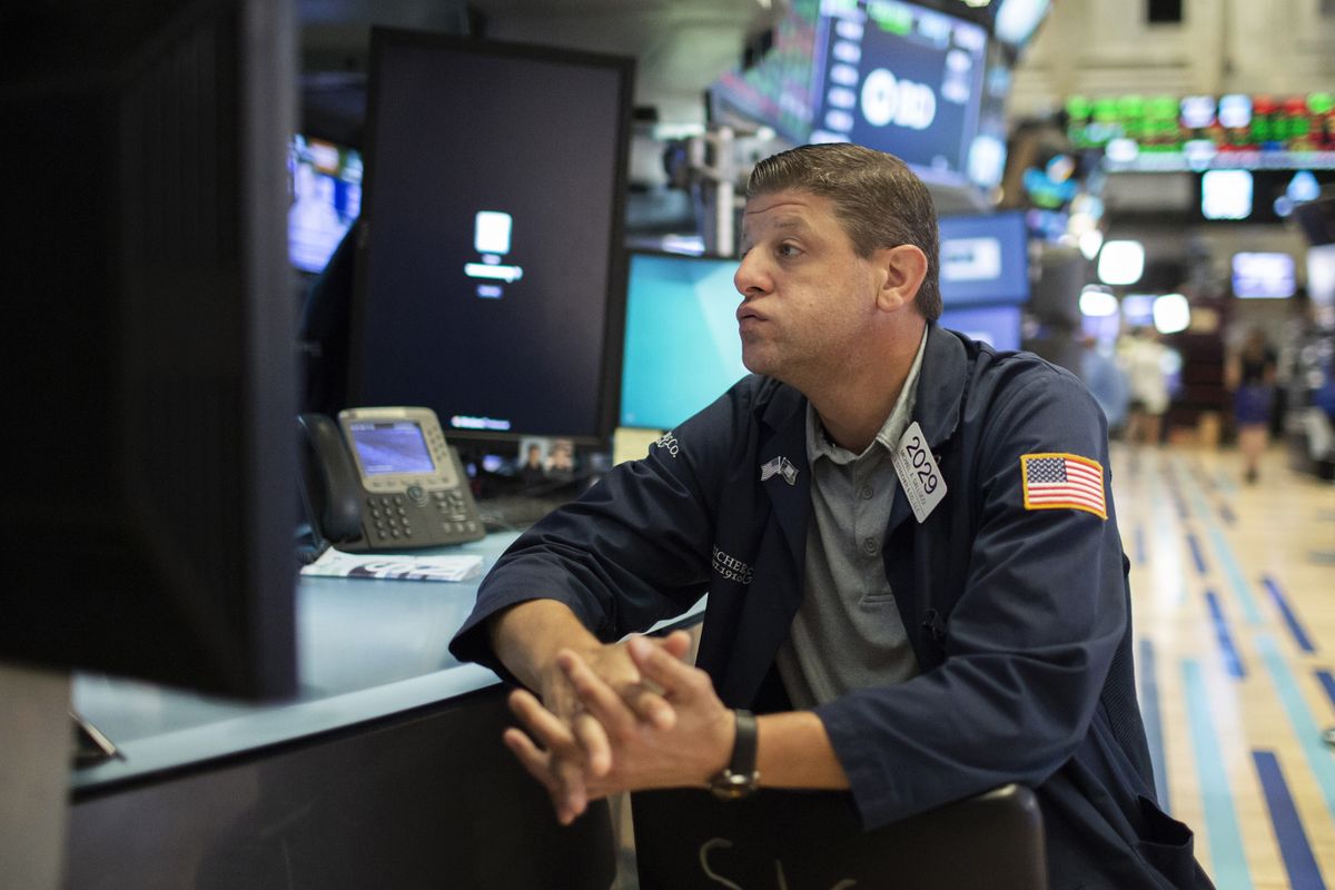 Trading On The Floor Of The NYSE While Stocks Rose As Retailers Offset Weakness In Tech