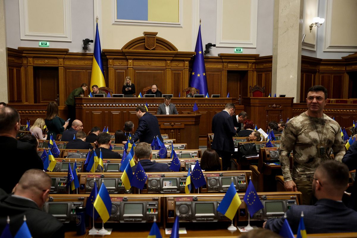 MPs consider the Budget amendments during the session in Kyiv, Ukraine, November 3, 2022. Ukrainian Parliament adopted State Budget-2023 with 295 votes in favor. 
