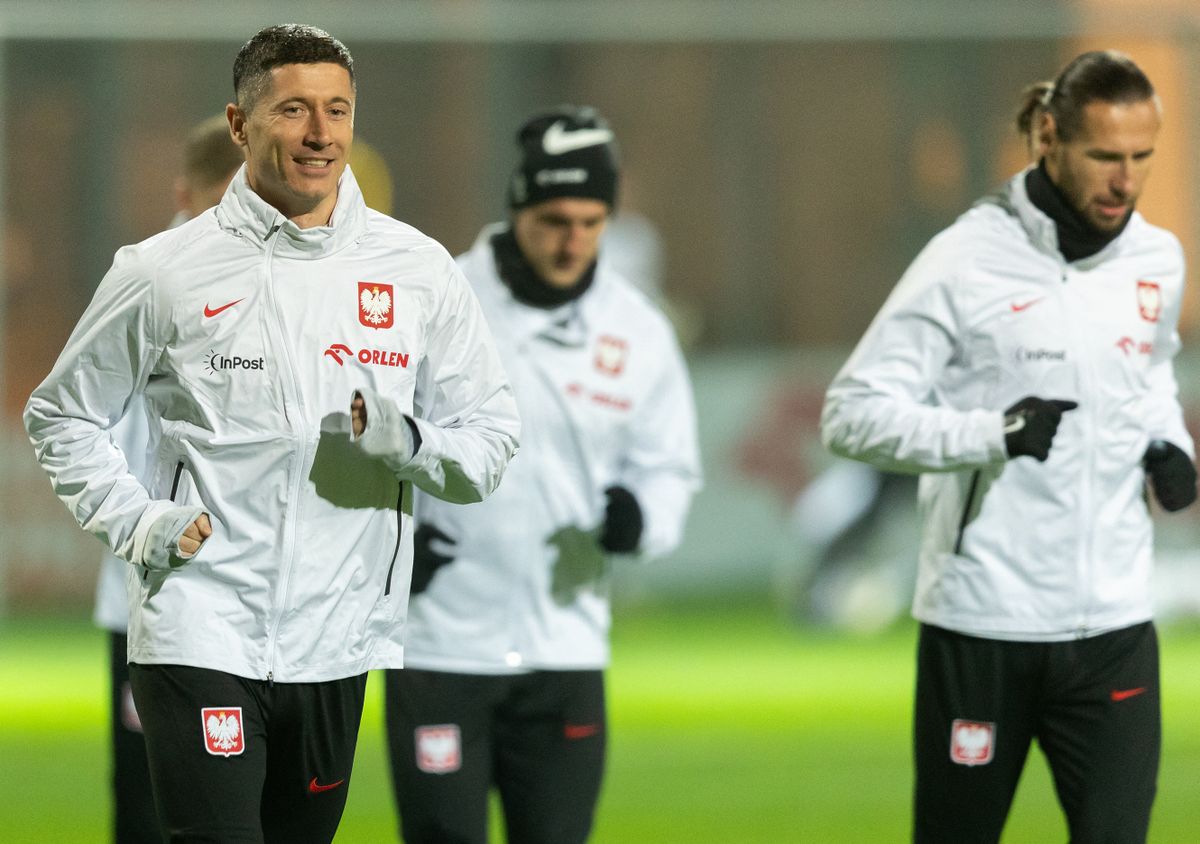 Robert Lewandowski  during the press conference and training session of Poland National Team before the friendly match against Chile, in Warsaw, Poland, on November 15, 2022. 