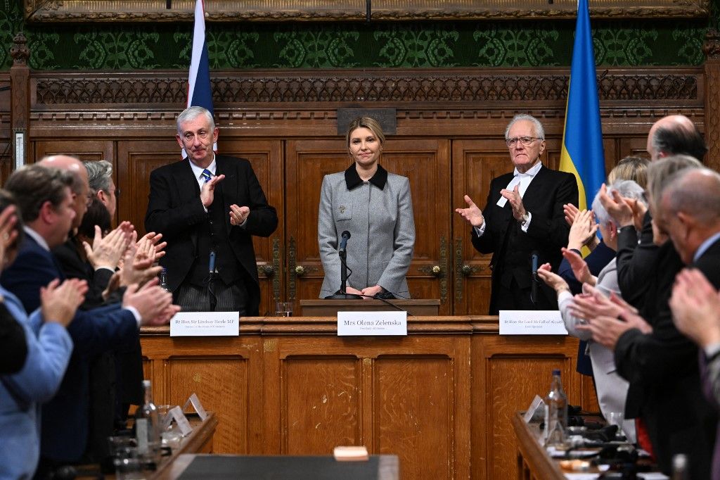Olena Zelenszka, az ukrán first lady a brit alsóház ülésén.