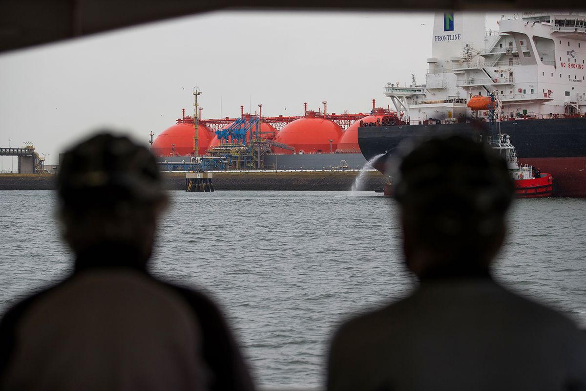 Northern Europe's First Delivery Of U.S. Shale Gas Arrives In Rotterdam The Arctic Discoverer liquefied natural gas (LNG) tanker, operated by K Line LNG Shipping UK Ltd., sits moored at the Gate LNG terminal in the Port of Rotterdam in Rotterdam, Netherlands, on Thursday, June 8, 2017. Some U.S. cargoes have already reached southern European nations such as Spain, Portugal and Italy. Photographer: Jasper Juinen/Bloomberg via Getty Images