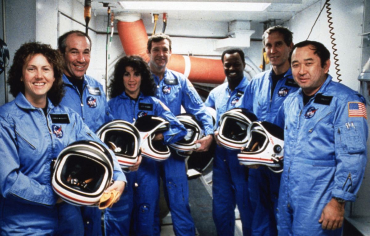 Explosion of space shuttle Challenger (January 28, 1986) On January 28, 1986, space shuttle Challenger  exploded 73 seconds after its take-off from Kennedy Space Center in Cap Canaveral, Florida.On the picture, Challenger's crew.Photos12.com - Coll-DITE-NASA (Photo by Coll-DITE / Photo12 via AFP)
