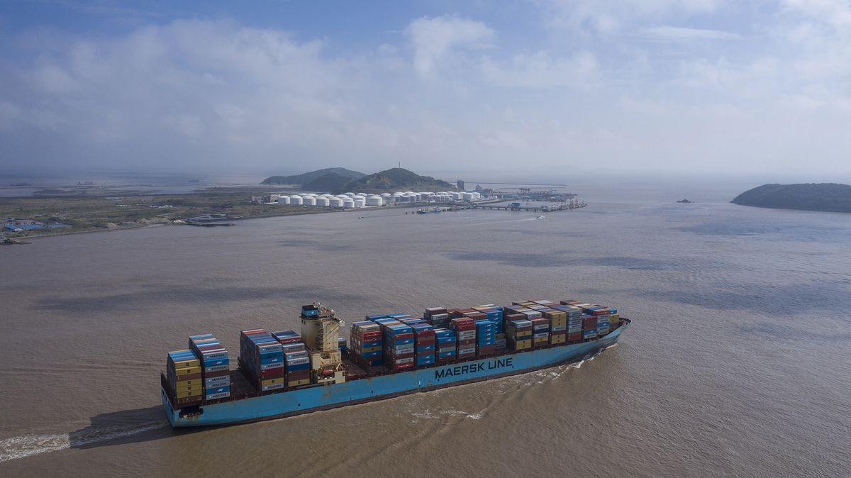 Views of the Yangshan Deepwater Port Ahead of China Trade Figures