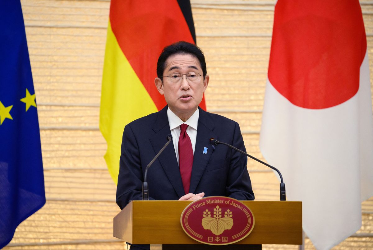 Federal President Steinmeier in Japan 01 November 2022, Japan, Tokio: Fumio Kishida, Prime Minister of Japan, makes remarks at a press conference with German President Steinmeier after their talks at the Prime Minister's official residence. President Steinmeier and his wife are on a five-day trip to East Asia, visiting Japan and South Korea. Photo: Bernd von Jutrczenka/dpa (Photo by BERND VON JUTRCZENKA / Deutsche Presse-Agentur GmbH / dpa Picture-Alliance via AFP)