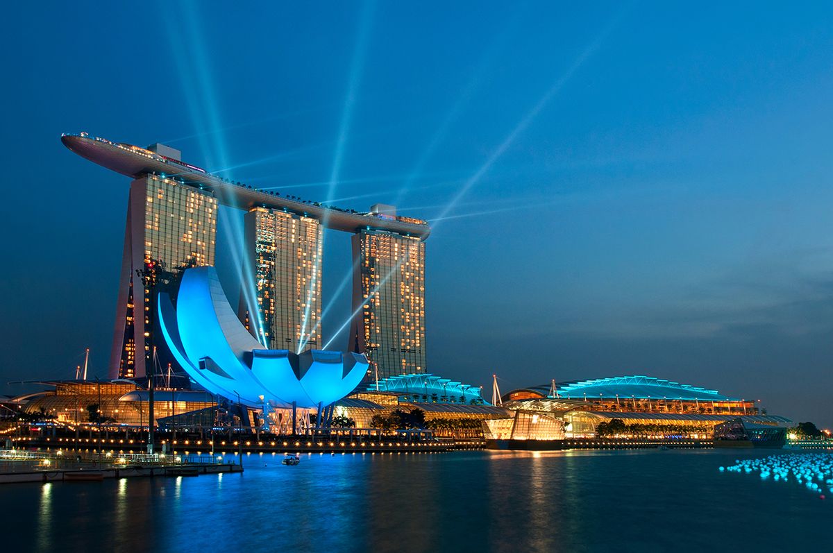 Marina bay sands in Singapore countdown 2012