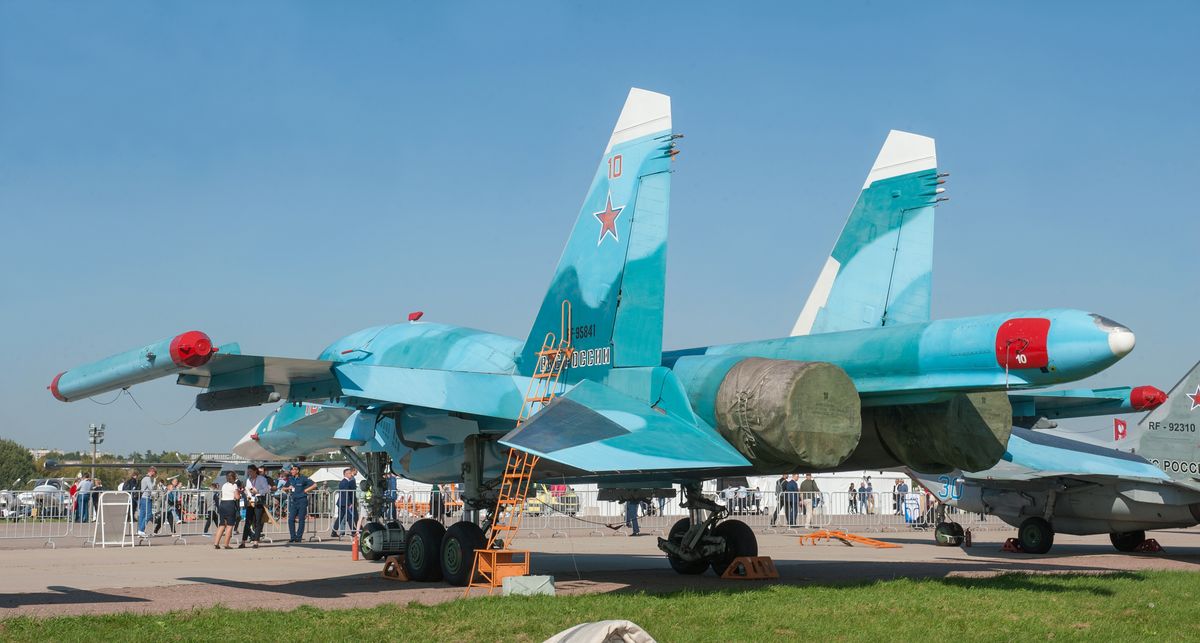 Zhukovsky,,Russia,-,August,29,,2019:,Russian,Supersonic,Sukhoi,Su-34