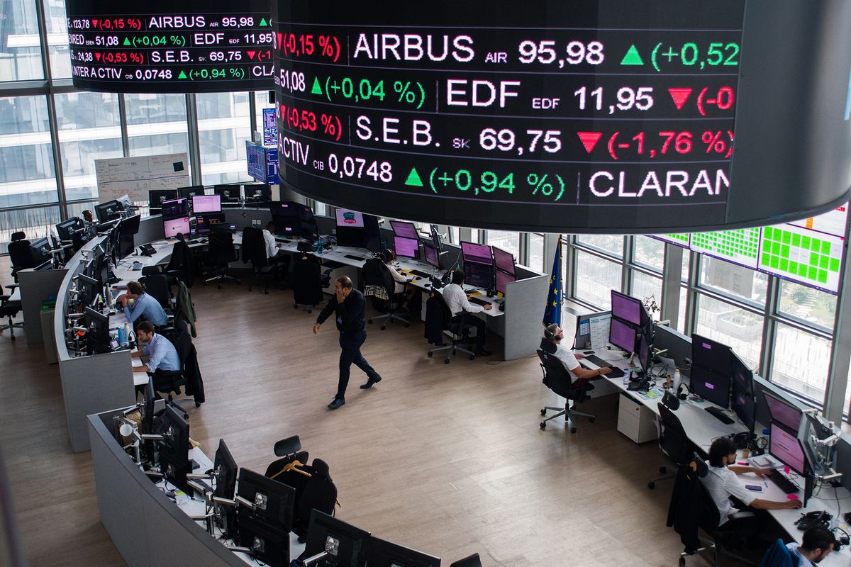 Inside The Paris Euronext NV Exchange as European Stocks Face Inflation Shock