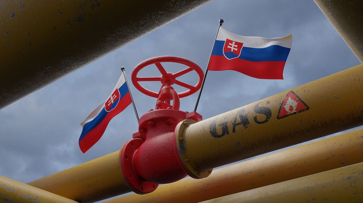 Valve,On,The,Main,Gas,Pipeline,Slovakia,,Pipeline,With,Flags