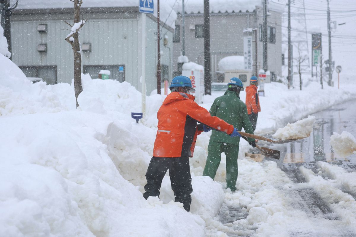 Heavy snow in Niigata, Japan