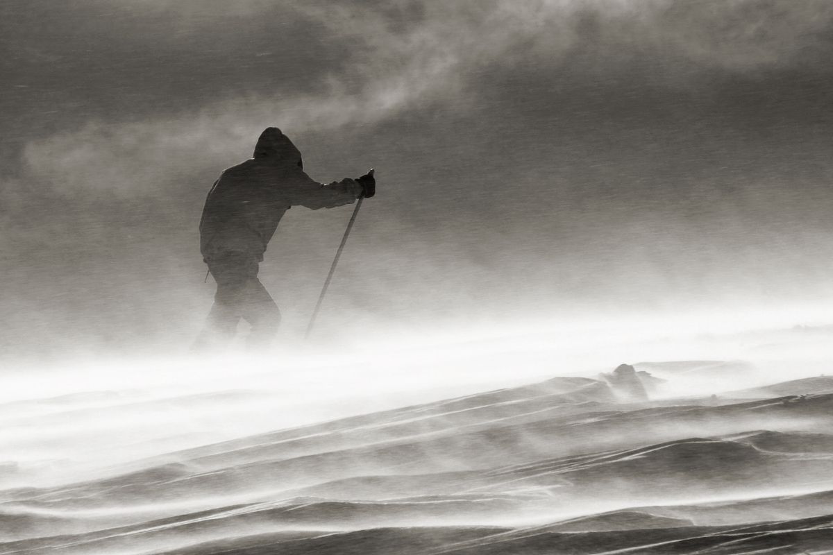 Against,The,Wind,,On,A,Ski,Expedition,In,A,Blizzard