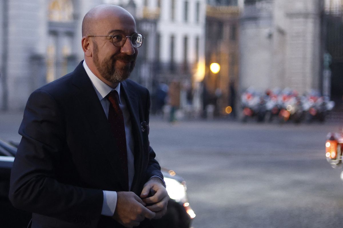 President of the European Council Charles Michel arrives for a meeting of Renew Europe political group in Brussels, on December 15, 2022, on the sideline of a European Council Summit.