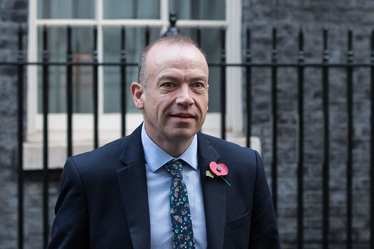 Cabinet Meeting in London LONDON, UNITED KINGDOM - NOVEMBER 08: Secretary of State for Northern Ireland Chris Heaton-Harris leaves 10 Downing Street after attending the weekly cabinet meeting chaired by Prime Minister Rishi Sunak in London, United Kingdom on November 08, 2022. Wiktor Szymanowicz / Anadolu Agency (Photo by Wiktor Szymanowicz / ANADOLU AGENCY / Anadolu Agency via AFP)