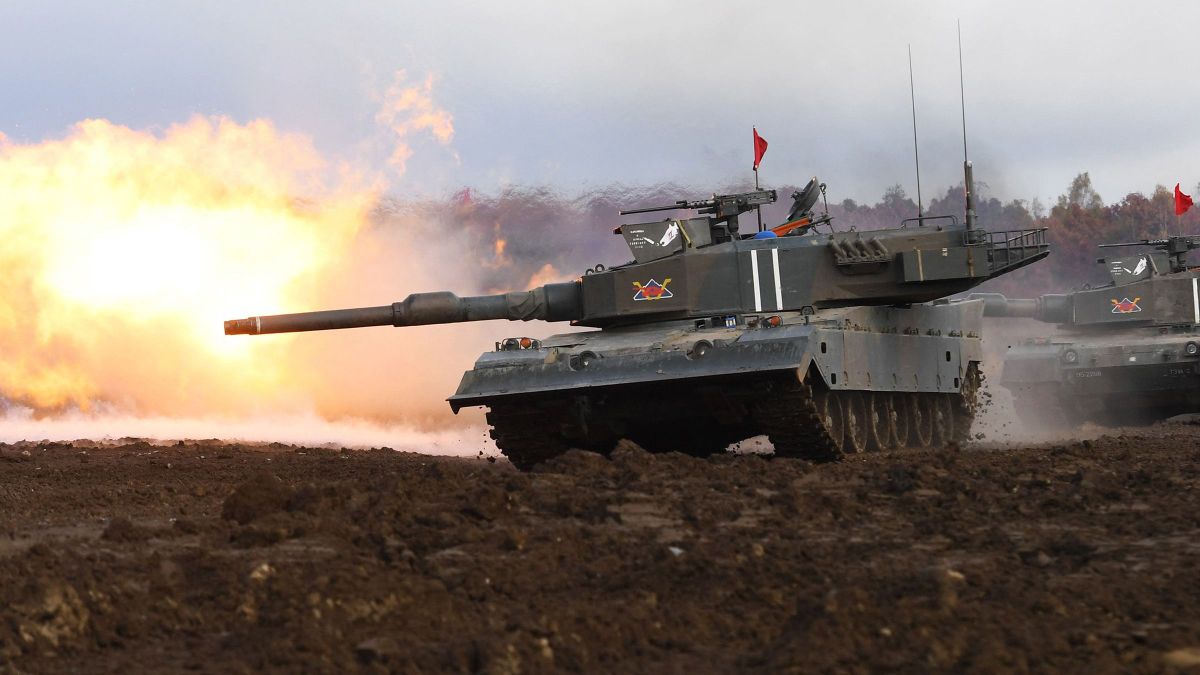 A live tank firing competition of Japan Ground Self-Defense Force is held at the Hokkaido Great Maneuvering Ground in Eniwa City, Hokkaido prefecture, northern Japan, on October 24, 2022. A total of 144 Type 90 and Type 10 tanks participate in the drill to compete for accurate shooting ability by bombarding targets about 2 kilometers ahead. The competition will be held until 27th.