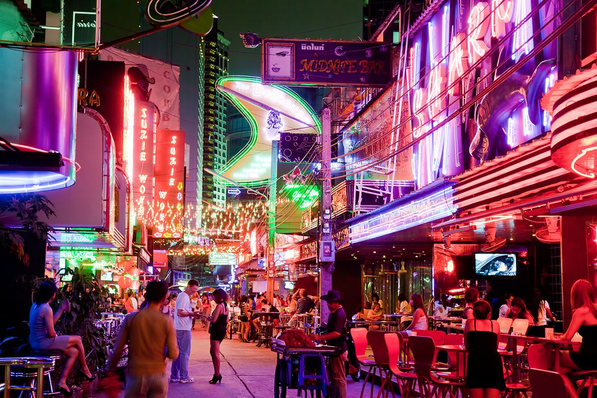 Red-light entertainment area Soi Cowboy red-light entertainment area.